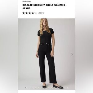 Women's Levi ribcage straight Black Jeans
